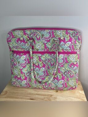 Enchanté Accessories Quilted Laptop Bag Paisley Pink Padded Zip Sleeve 15 Inch